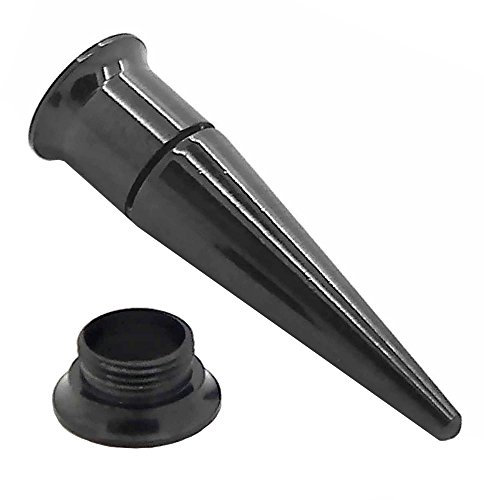 2in1 Double Flared Dehnstab Schwarz | 1 Stück oder 1 Set | Tunnel Dehnungsstab Plug Tunnelset Edelstahl Ohr-Piercing, Farbe:schwarz - 3mm