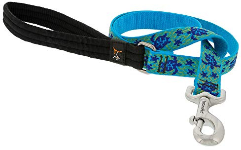 Lupine Turtle Reef Patterned Padded Handle Dog Lead, 1-inch/ 6 ft