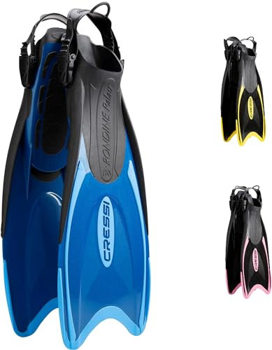 Cressi Palau Fins - Verstellbare Flossen zum Tauchen, Freitauchen und Schnorcheln, Verfügbar für Erwachsene und Kinder, Blau/Hellblau, 38/41