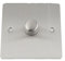 Brushed Satin Matt Light Dimmer Switch 1 Gang 2 Way 10 Amp - 400W - Satin Flat Matt Chrome