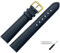 MARBURGER Uhrenarmband 22mm Leder Blau Gold Glatt Mit Naht - Montage Set 7942251000220