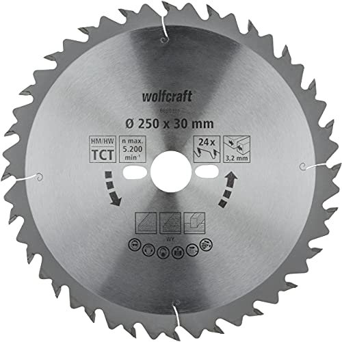 wolfcraft Tischkreissägeblätter Serie grün I 6660000 I Schnelle, mittelgrobe Schnitte
