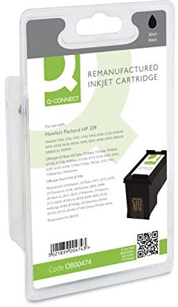 Q-Connect HP 339 Remanufactured Inkjet Cartridge High Yield C8767EE - Black, packaging may vary