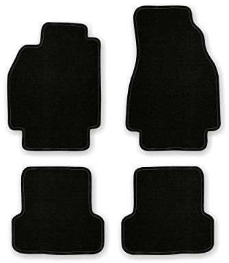 Bär-AfC Auto Fußmatten Basic passend für Renault Megane 2 Typ M 2002-2009, Autoteppiche Nadelvlies Schwarz, Rand Kettelung Schwarz, Set 4-teilig, RE03244