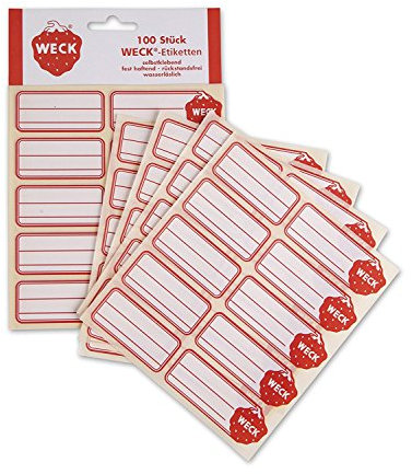 Weck Etiketten für Gefrierschrank / Einmachgläser, 5 cm x 2,5 cm, 100 Stück
