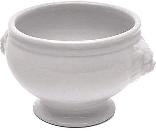 Genware LH1-W Lion-Head Soup Bowl, White, 14 oz. Capacity, 11 cm Width, Pack of 6