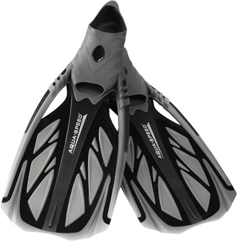Aqua Speed INOX Unisex Flossen für bequemes Schnorcheln Tauchen Schwimmen | Taucherflossen | Schwimmflossen | Schnorchelflossen, grau/schwarz, 38/39