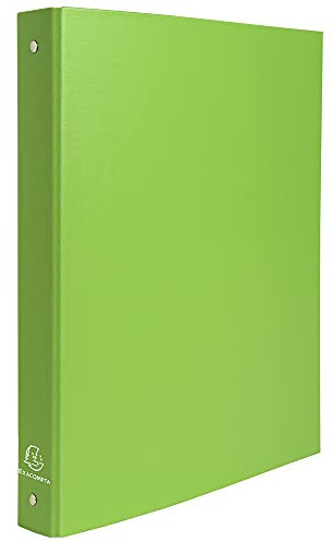 Exacompta 51473E Ringbuch OPAK DIN A4 aus starkem Karton mit Kunststoffbezug außen 4 Ringen 40 mm breit anisgrün ideal für Schule und Büro Ringhefter Ringordner Ringbuchordner