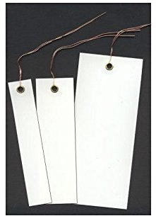 Drahtanhänger weiß wetterfest (1.000 Anhänger mit Kupferdraht) 30 x 100 mm