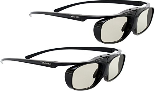 2x Hi-SHOCK® RF Pro Black Heaven | Gafas 3D-RF para proyectores 3D: SONY®, JVC®, EPSON® | compatibles con SONY VPL-HW65ES, HW45ES, VW300ES, VW320ES, VW520ES, VW500ES, VW1000, TDG-BT500A, AD025-RF-X1 / JVC DLA-X 7000, DLA-X 500R, DLA-RS 400, DLA-X 9000, DLA-X 5000, PK-AG3, PK-EM2 | incluye una extensa gama de accesorios cobertura de garantía de 3 años [Gafas de obturador | 120 Hz | recargables | 32g | FHD3D RF | Negro]