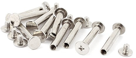 sourcing map 10 Sätze Schraubpfosten passend für 3/16(5mm) Lochdurchmesser Innendurchm. M5x30mm Gürtelschnalle Bindungsschrauben Lederverschluss
