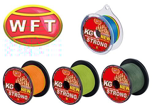 WFT KG Strong 600m 0,32mm 51kg, geflochtene Schnur, Meeresschnur, Angelschnur, Geflechtschnur, Farbe:Orange