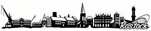 Samunshi® Rostock Skyline Aufkleber Sticker Autoaufkleber City Gedruckt - 20x3,8cm schwarz