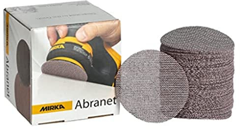 Mirka Abranet Netz-Schleifscheiben Ø 77 mm Klett/Korn P240 / 50 Stk/zum Schleifen von Holz, Spachtel, Lack, Kunststoff / 5420305025