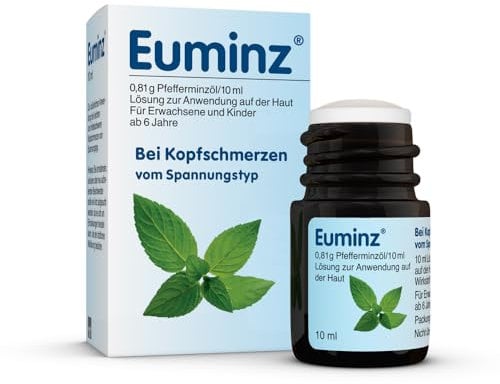 Euminz Stift mit Pfefferminzöl | bei leichten und mittelschweren Kopfschmerzen vom Spannungstyp | blockiert die Schmerzweiterleitung & wirkt direkt über die Haut | geeignet ab 6 Jahren | 10 ml Lösung