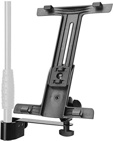 Pronomic Adaptador de Trípode Soporte Clamp para iPad (Plástico Resistente, Inclinable 180°, Montaje en Brazo de Micrófono)
