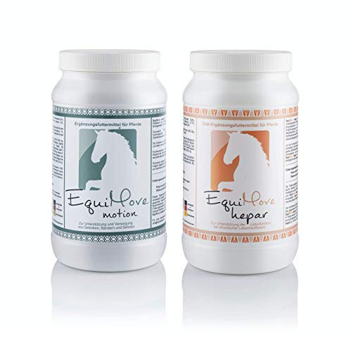 Bundle Leber und Bewegung | für Bewegungsapparat und Entgiftung/Leberschutz | mit Hyaluronsäure, GLME, Silymarin, Cynarin und mehr | je eine Dose EquiMove Motion/EquiMove Hepar (je 1,5 kg)