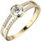 Jobo Damen-Ring aus 8 Karat 333 Gold mit Zirkonia Größe 60
