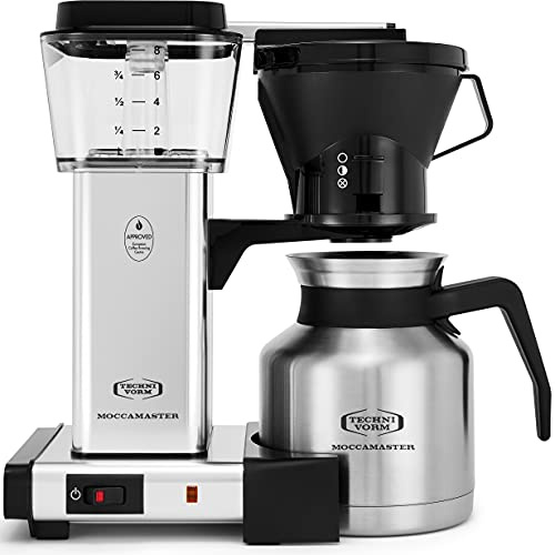 Moccamaster 79212 KBTS 8-Cup Coffee Brewer with Thermal Carafe, Polished Silver