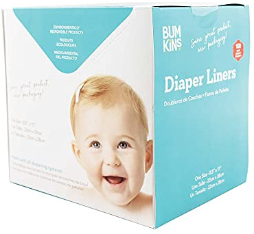 Bumkins Disposable Cloth Fabric Diaper Liner, Biodegradable, Neutral, 100 Count (Pack of 1)