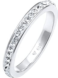 Elli Ring Damen Bandring mit Kristallen in 925 Sterling Silber