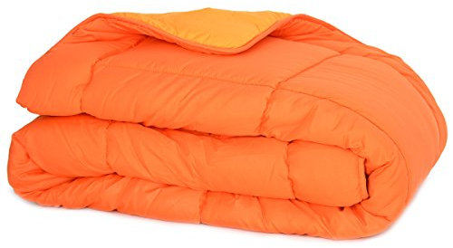 Trapunta caldissima piumone anallergico singolo - bicolor L929 ARANCIONE