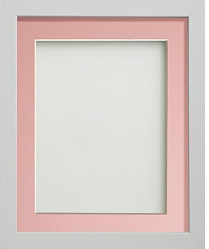 Frame Company Allington White 8x8 inch Frame With Pink Mount For Image 5x5 inch *Choice of sizes* Fitted with Real Glass