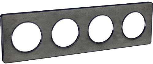 Schneider Electric - Odace Touch, plaque Ardoise avec liseré Anth. 4 postes horiz/vert. entraxe 71mm - S540808V