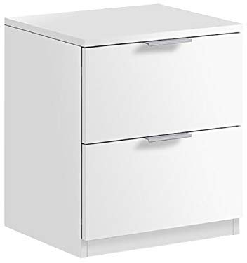 Habitdesign Table de Chevet, Livre de Bureau, modèle économique, Finition Blanche Mate, Dimensions: 38 cm (Largeur) x 45 cm (Hauteur) x 34 cm (Profondeur)