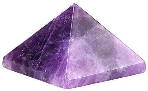 Shanxing Natural Amethyst Mini Crystal Pyramid for Pocket Lucky Charm, Healing Stone Energy Spiritual Decoration Figurine, Length 26-32mm, Height 15-27mm Pocket Size, Weight 13-30g
