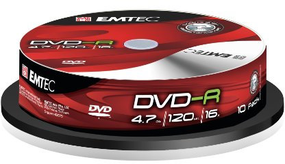 Emtec EKOVRG471016CB DVD-R Rohlinge (16x Speed, 4,7GB, 10er Cake Box)