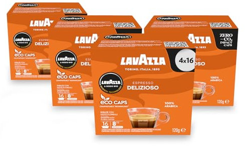 Lavazza A Modo Mio Delizioso Coffee Capsules (4 Packs of 16)