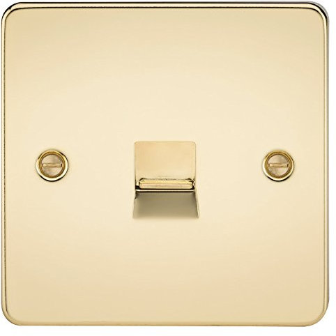 Knightsbridge FP7300PB FPAV7300PB Flat Plate Telephone Master Socket-Polished Brass