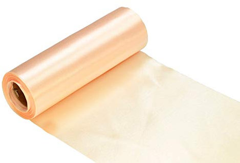 Creativery 9m Rolle Satinband 15cm Champagner 815 // Tischläufer Tischband Satin Deko Band Stoff