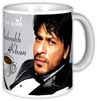 Shahrukh Khan Kaffeebecher, Tasse, Kaffeepott, Coffee Mug (H=9.5cm, 200ml, Keramik) (Fanart-661)