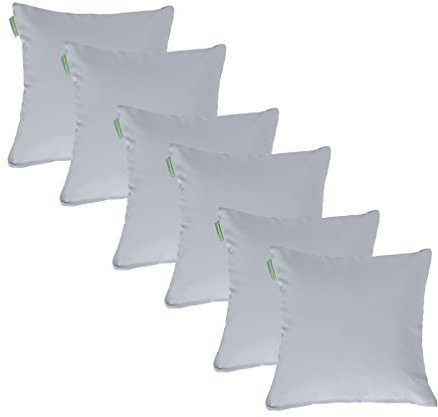 Gardenista 18 Garden Scatter Cushion | Outdoor Water Resistant Garden Furniture Pillow | Soft and Comfy Patio Furniture Cushions | Throw Pillows for Sofa, Couch, Balcony - 6 Pack (Grey)