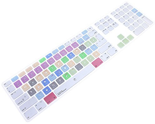 MMDW Photoshop PS scorciatoie Estesa Layout Tastiera in Silicone Custodia Protettiva per Apple iMac G6 Alluminio Cablato Tastiera MB110B/B (A1243) Tastiera Numerico EU/US Versione