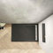 Piatto Doccia Nera Ruvida Rettangolare 70x80x3cm in Pietra Vulcanica e Resina Mista Ultraslim con Scarico Sifone Piletta