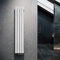 ELEGANTE Termoarredo Design Flat 1600 x 308 mm con Termostato Multiblocco Cromato, Radiatore Piatto Singolo Strato Verticale Attacco Centrale