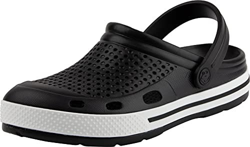 Coqui Lindo Clog Unisex Freizeitclog Gartenclog Hausschuhe Black/White EUR 45