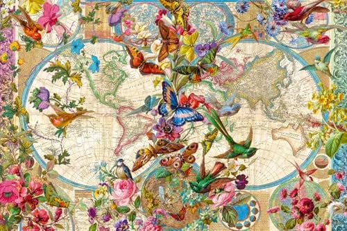 Ravensburger Puzzle 17117 Weltkarte mit Schmetterlingen 3000 Teile Puzzle
