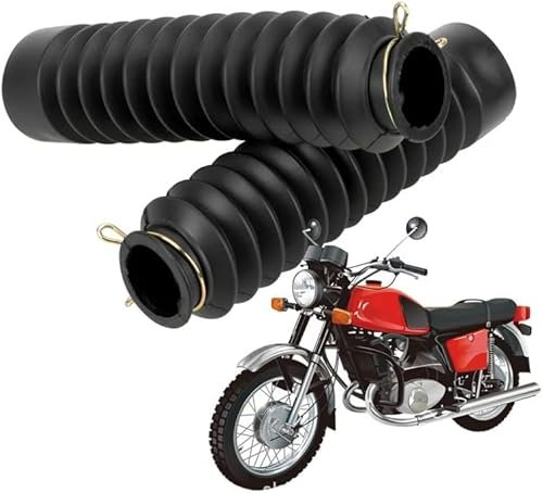 Motorcycle Front Fork Cover Front Covers Gaiters Gators Boots Shock Damping Dust Cover Four Colors Available 205 x 42 mm (Black)