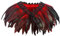 keland Collier de poncho noir avec haussement d'épaules Halloween pour femmes (Rouge)
