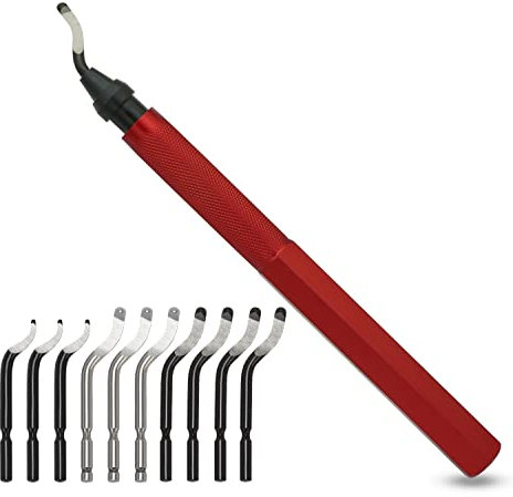 VASTOOLS Entgrater, Handentgrater für Kunststoff, Metall, Edelstahl,Stahl, Kupfer, Aluminium und 3D Druck, 11 Unterschiedlichen Klingen für Verschiedene Bohrungen,Runde Löcher,Innen-Kanten