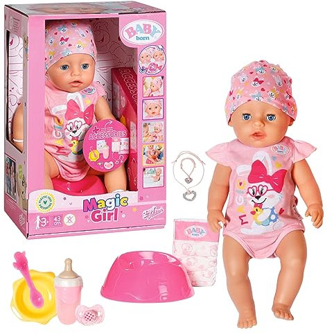 BABY born Magic Girl, Babypuppe mit 10 Funktionen für Kinder ab 3 Jahren, funktioniert ohne Batterie, 43cm groß, 835005 Zapf Creation