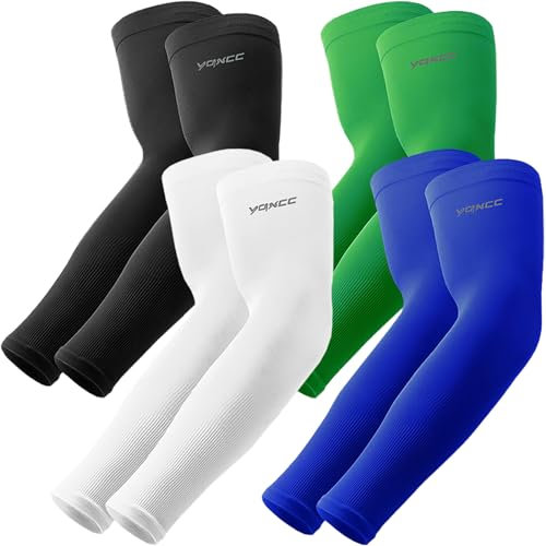 YQXCC 4 Paare Kühlung UV-Schutz Ärmlinge, UPF 50+ Arm Sleeves Tattoo Cover für Frauen Männer Radsport Golf Radfahren