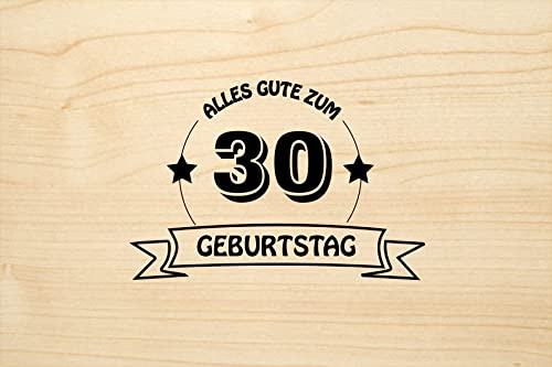 Holzgrusskarten Original 30. Geburtstag - 100% handmade in Österreich, aus Eichenholz gefertigte Geschenkkarte, Geburtstagskarte, Grußkarte, Klappkarte, Postkarte