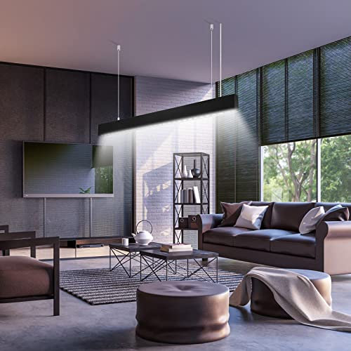 Zewanny LED Pendelleuchte,40W/4000K,Moderne Deckn Hängelampe Esszimmerleuchte,Höhenverstellbar 150cm, Lang Linear Pendellampe für Esszimmer Wohnzimmer Küche Büro - Perfekte Beleuchtungslösung