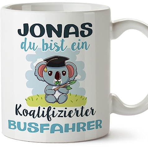 Mugffins Tassen Personalisierten für BUSFAHRER Mann - Auf Deutsch - Koalifizierte Personalisierte - 11 oz / 330 ml - Individuell Anpassbar Geschenk Mitarbeiter