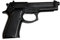 TEKKA BUDO Gummi-Pistole schwarz - 22 cm - detailgetreue Trainingspistole Hartgummi - Kampfsport, Selbstverteidigung